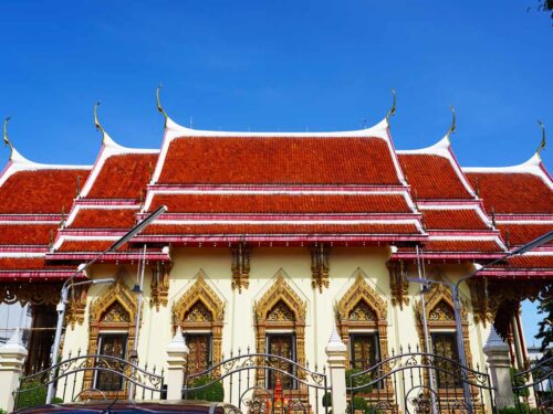 ภาพด้านข้างพระอุโบสถของวัดพรหมวงศาราม
