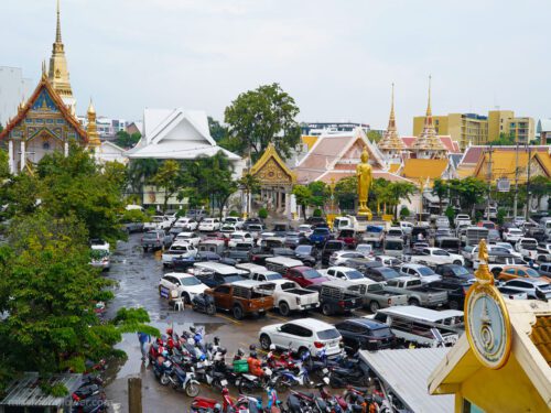 ภาพวัดธาตุทองทั้งวัดจากมุมบน